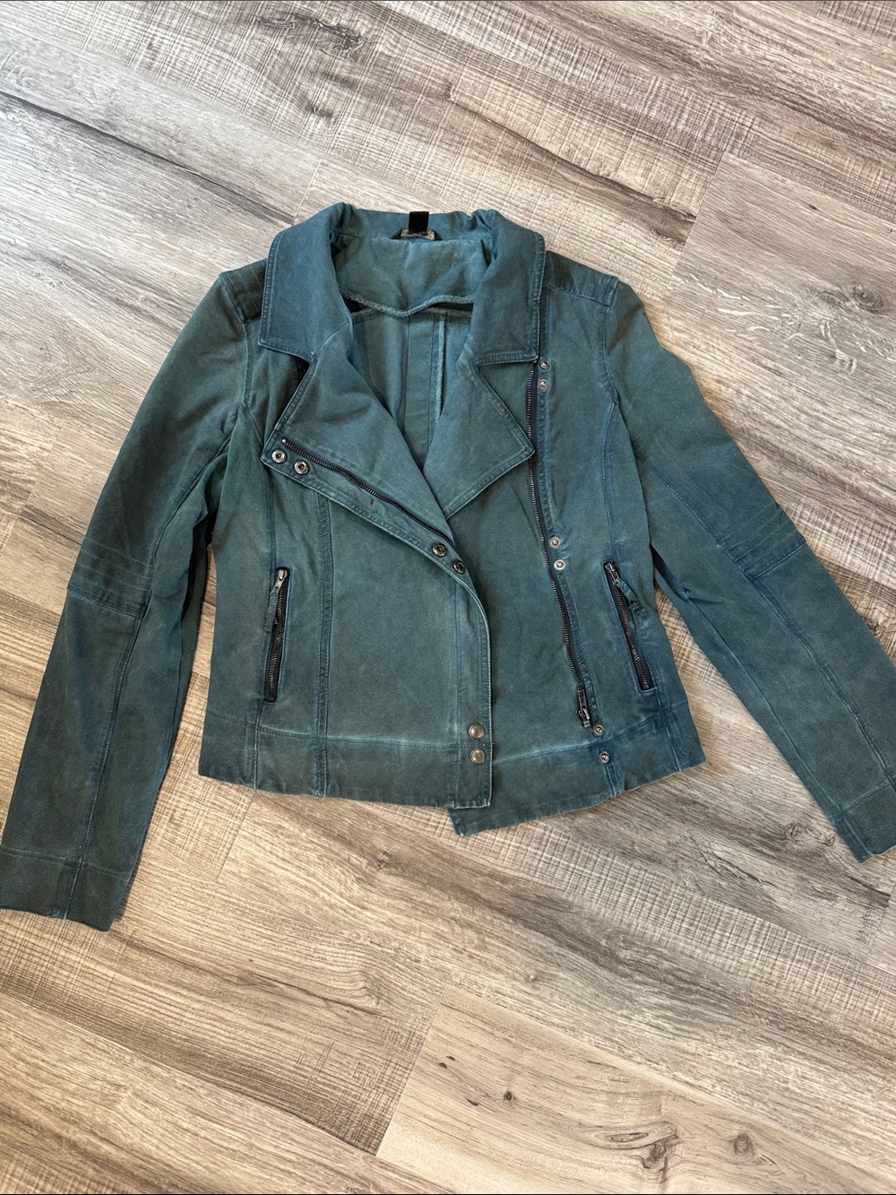 Womens Teal Moto Jacket - Unbranded